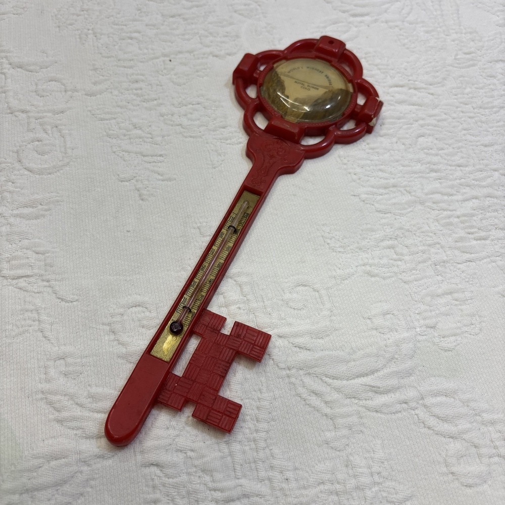 Vtg Royal Gorge Colo  Red Plastic Key Advertising Thermometer